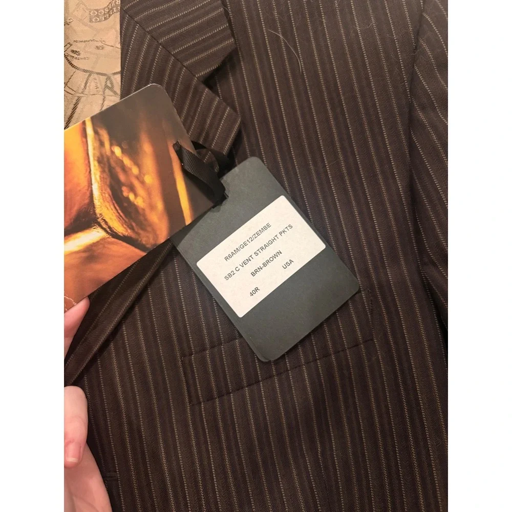 Ted Baker Endurance Mens Brown Pinstripe Wool‎ Cashmere Suit Jacket Blazer NWT